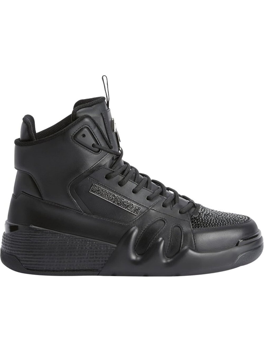 GIUSEPPE ZANOTTI Men's Talon Leather Low-Top Sneakers Size 43/US10 In Black